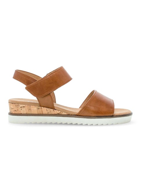 Sandales  en cuir lisse - Kiabi