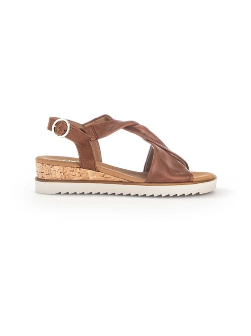 Sandales  en cuir lisse - Kiabi