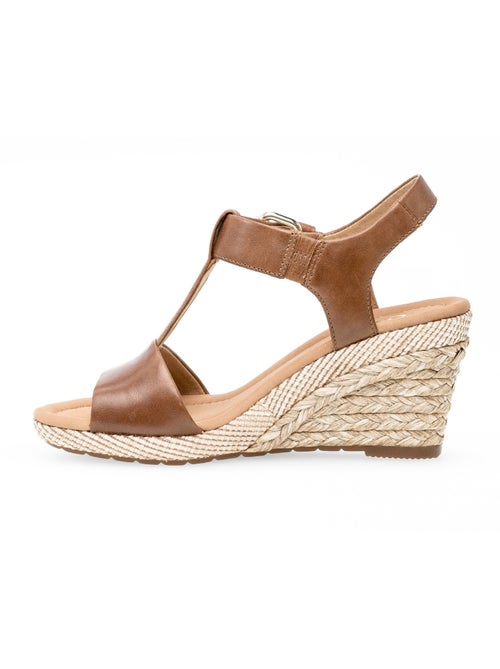 Sandales  en cuir lisse - Kiabi