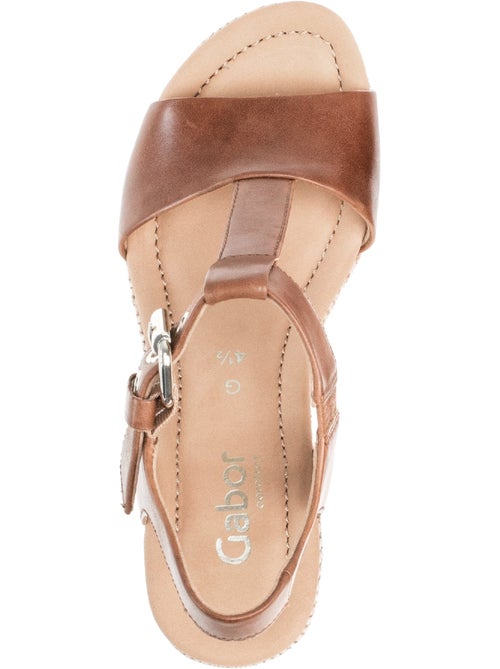 Sandales  en cuir lisse - Kiabi