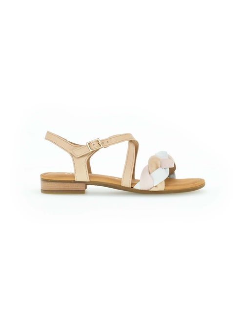 Sandales  en cuir lisse - Kiabi