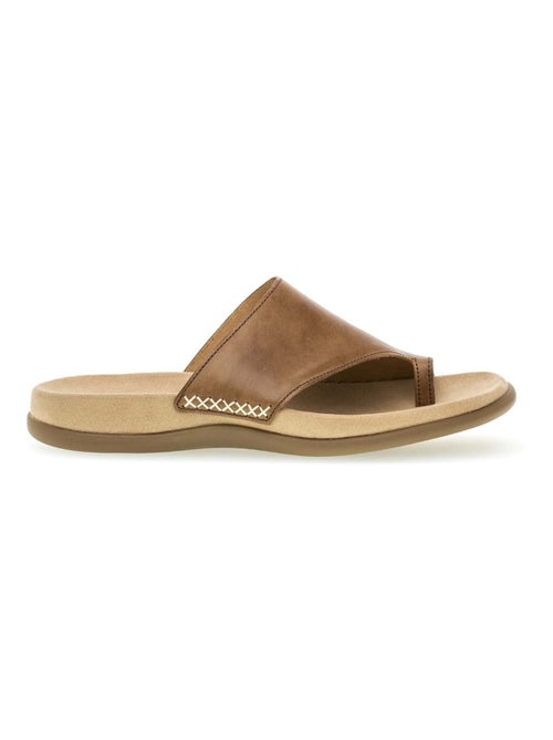 Sandales  en cuir lisse - Kiabi