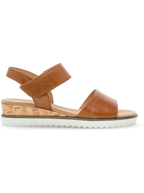 Sandales  en cuir lisse - Kiabi