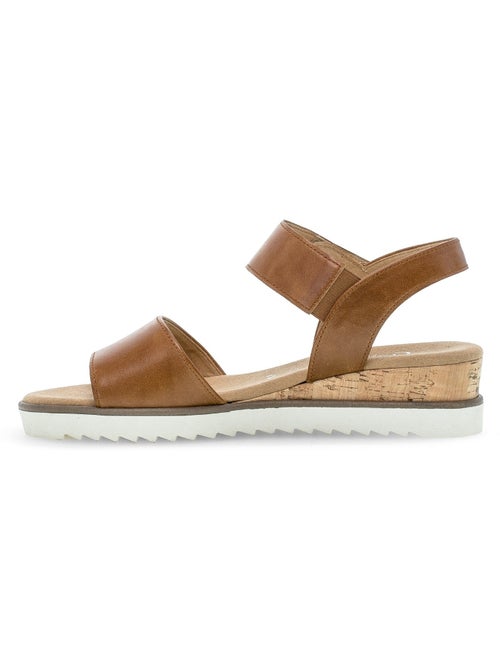 Sandales  en cuir lisse - Kiabi