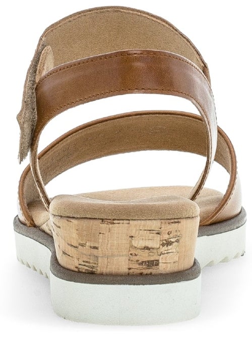 Sandales  en cuir lisse - Kiabi