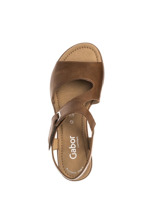 Sandales  en cuir lisse - Kiabi