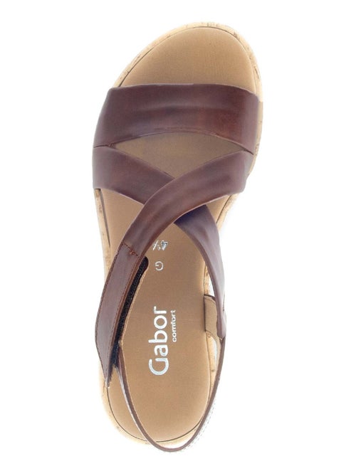 Sandales  en cuir lisse - Kiabi