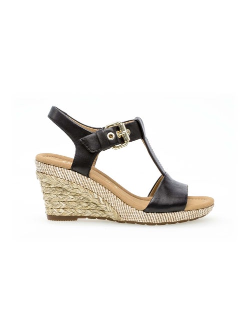 Sandales  en cuir lisse - Kiabi