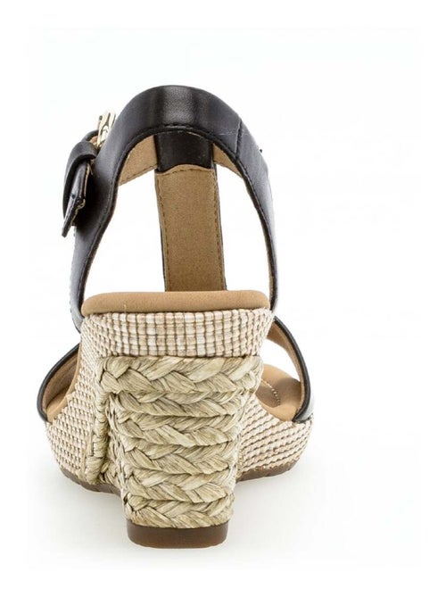 Sandales  en cuir lisse - Kiabi