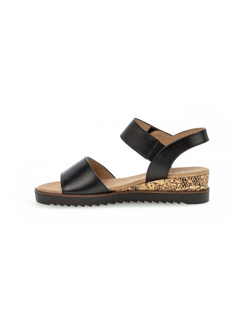 Sandales  en cuir lisse - Kiabi