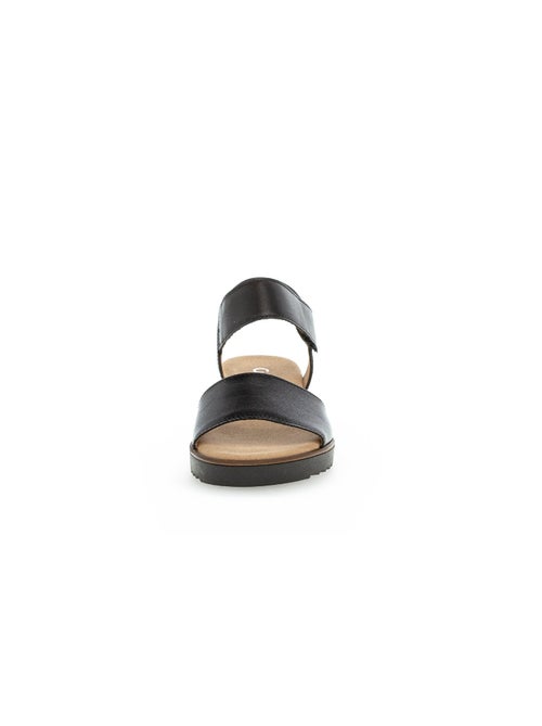 Sandales  en cuir lisse - Kiabi