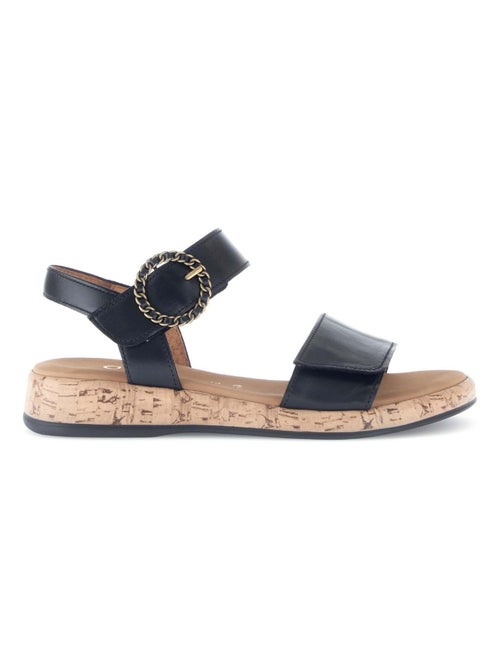 Sandales  en cuir lisse - Kiabi