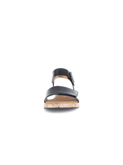 Sandales  en cuir lisse - Kiabi