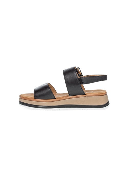 Sandales  en cuir lisse - Kiabi