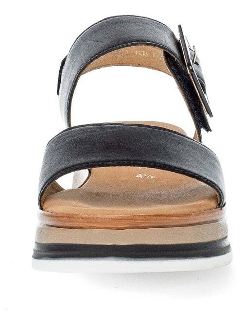 Sandales  en cuir lisse - Kiabi