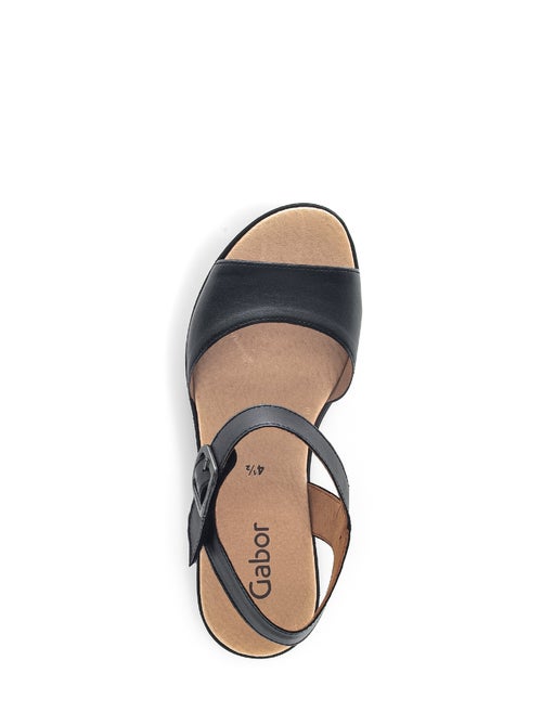 Sandales  en cuir lisse - Kiabi