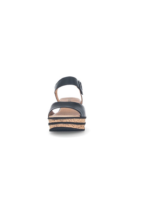 Sandales  en cuir lisse - Kiabi
