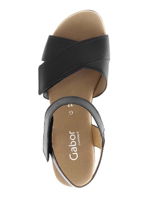 Sandales  en cuir lisse - Kiabi