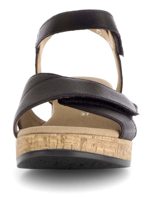 Sandales  en cuir lisse - Kiabi