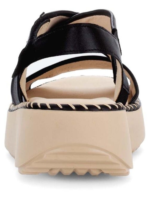 Sandales  en cuir lisse - Kiabi