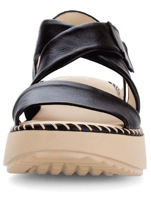 Sandales  en cuir lisse - Kiabi