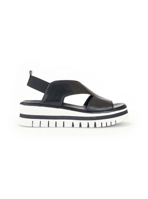 Sandales  en cuir lisse - Kiabi