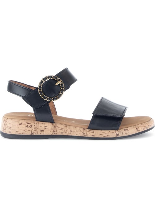 Sandales  en cuir lisse - Kiabi