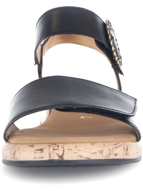 Sandales  en cuir lisse - Kiabi