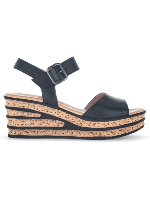Sandales  en cuir lisse - Kiabi