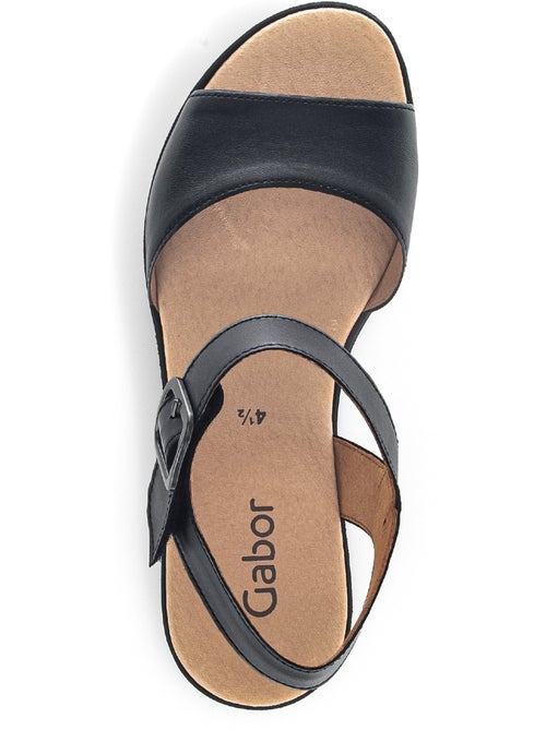 Sandales  en cuir lisse - Kiabi