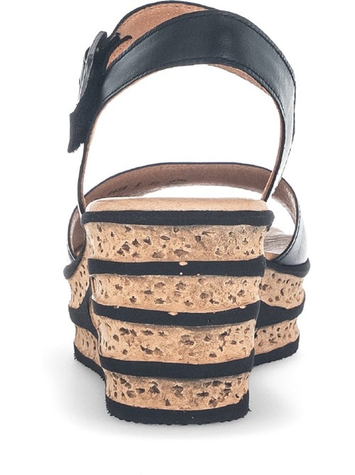 Sandales  en cuir lisse - Kiabi
