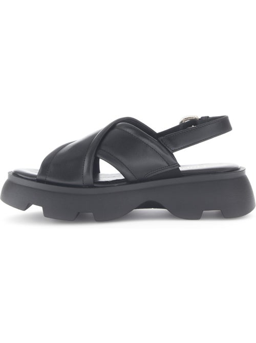 Sandales  en cuir lisse - Kiabi