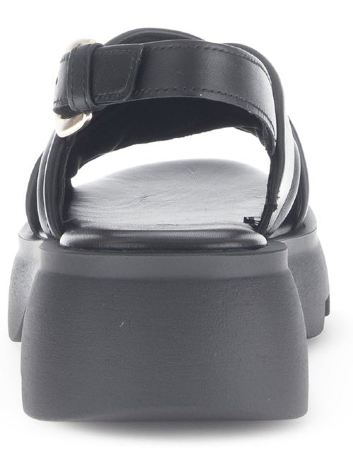Sandales  en cuir lisse - Kiabi