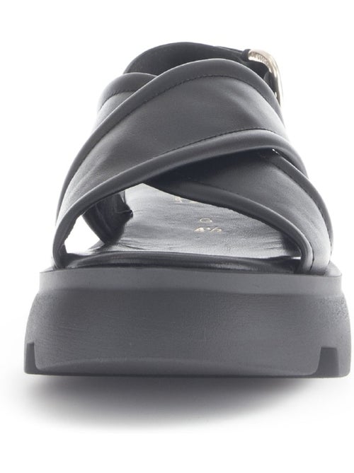 Sandales  en cuir lisse - Kiabi