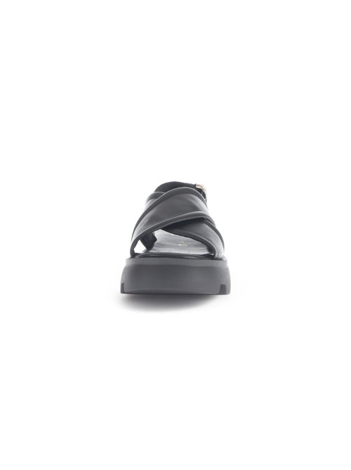Sandales  en cuir lisse - Kiabi