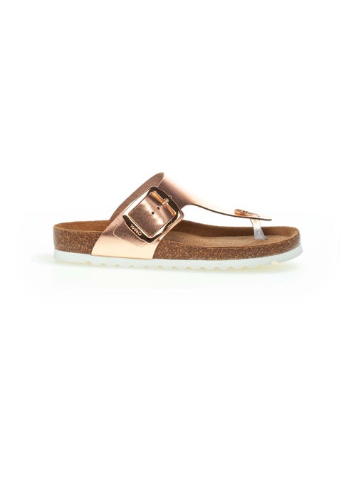 Sandales  en cuir lisse - Kiabi