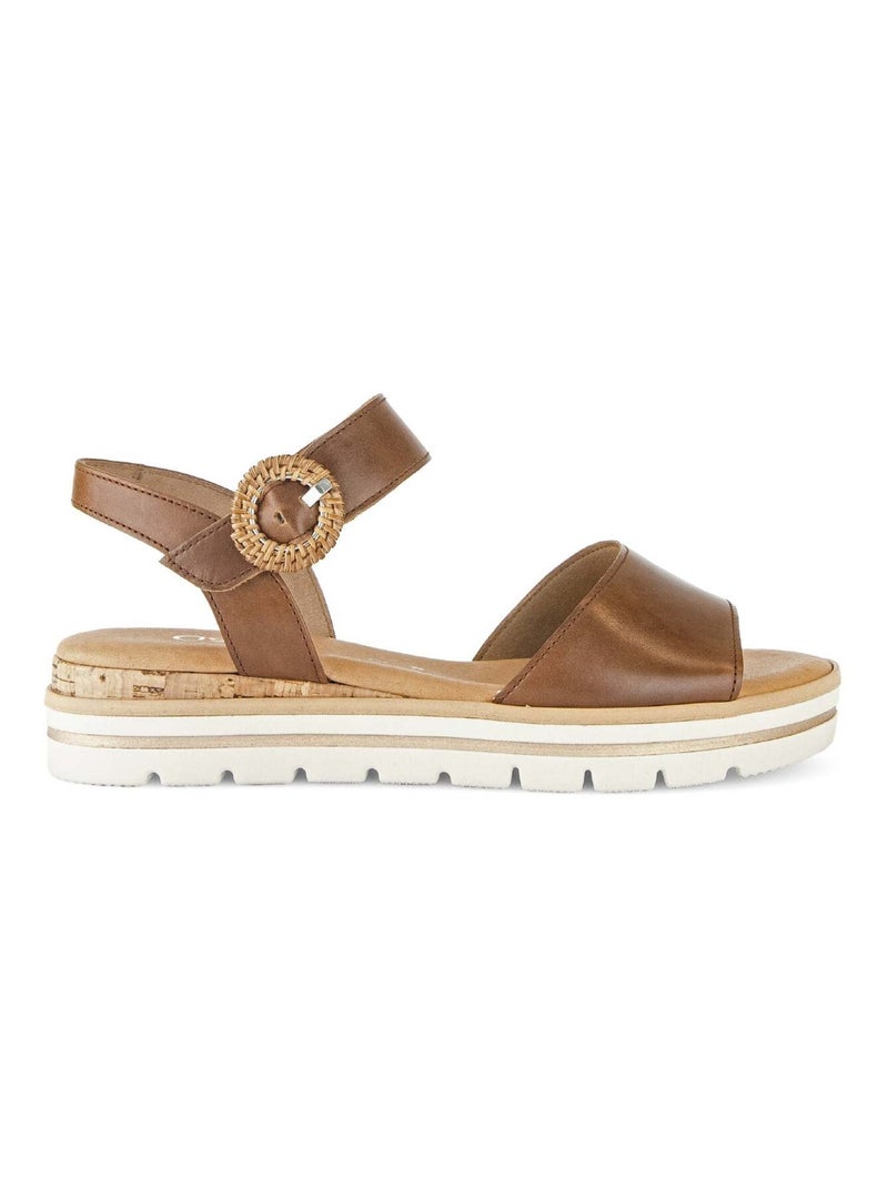 Sandales  en cuir Marron - Kiabi