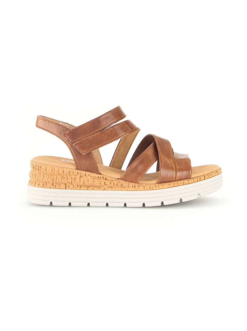 Sandales  en cuir Marron - Kiabi