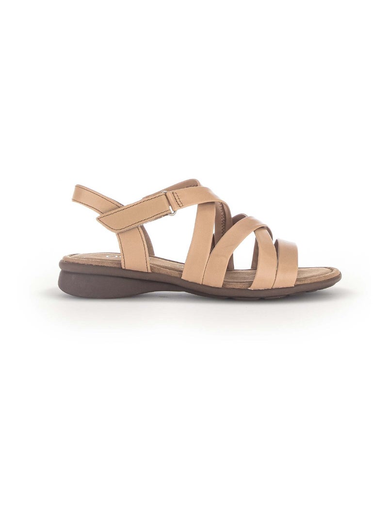 Sandales  en cuir Marron - Kiabi