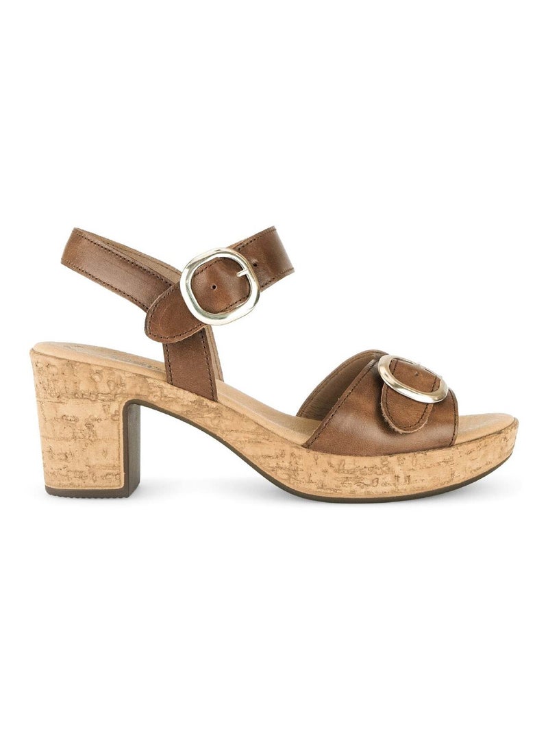 Sandales  en cuir Marron - Kiabi