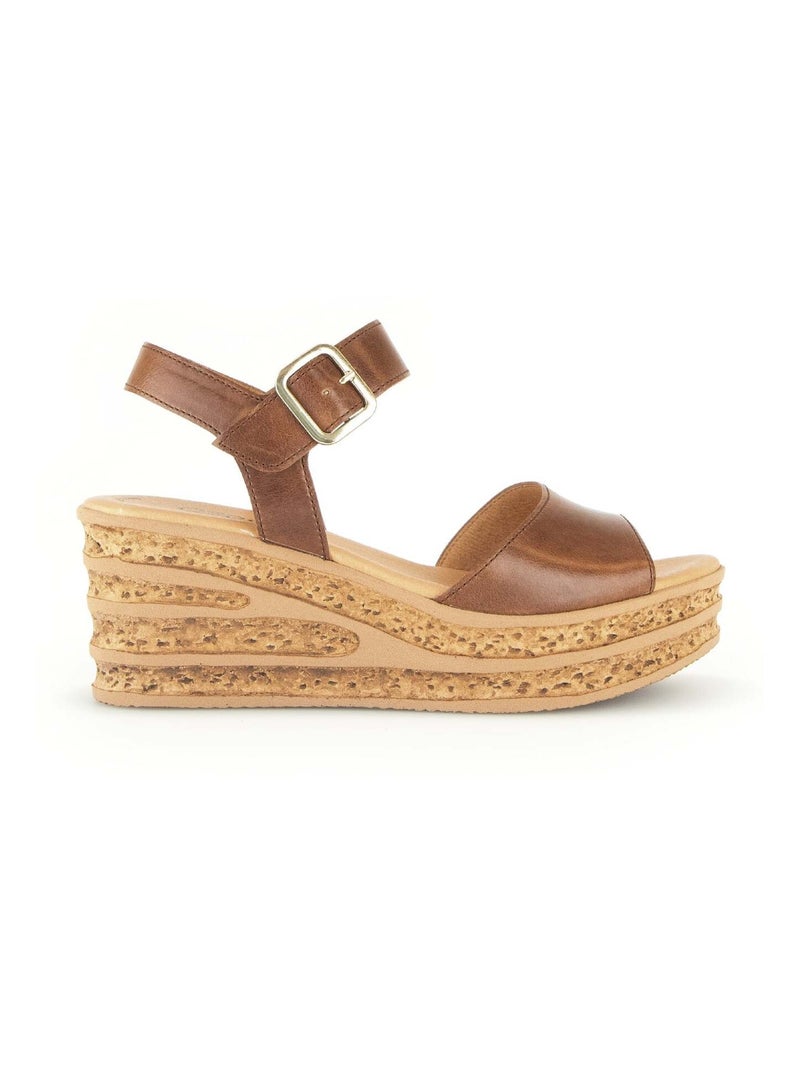 Sandales  en cuir Marron - Kiabi