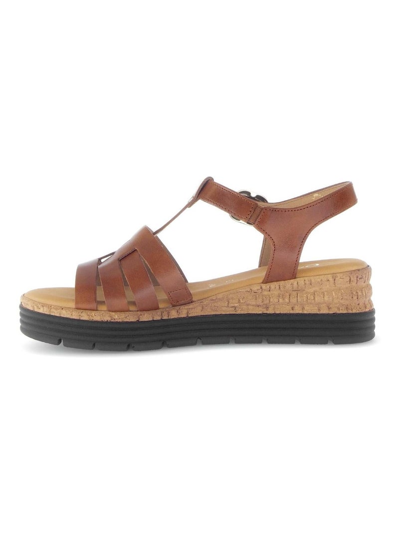 Sandales  en cuir Marron - Kiabi