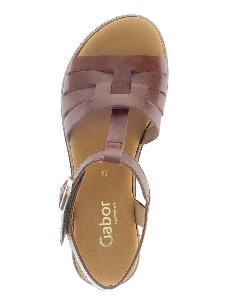 Sandales  en cuir Marron - Kiabi