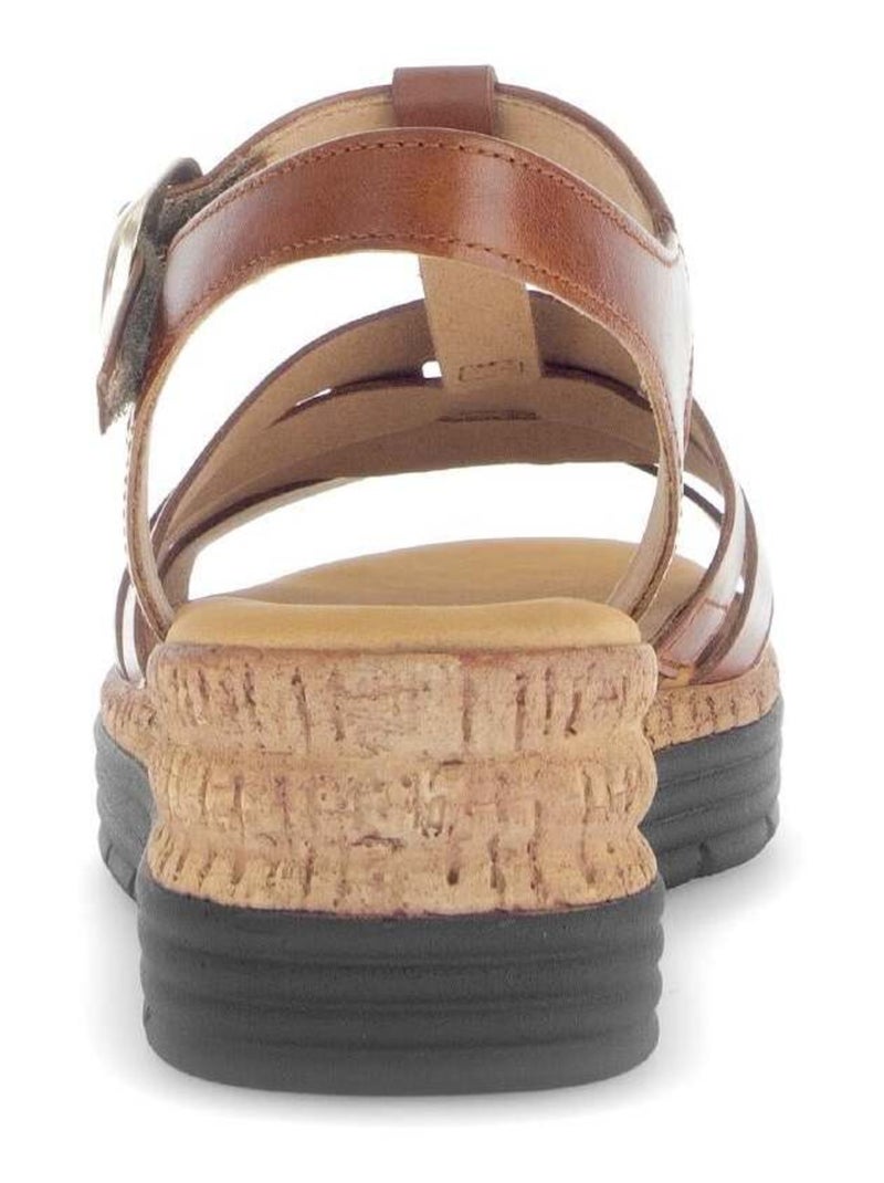 Sandales  en cuir Marron - Kiabi