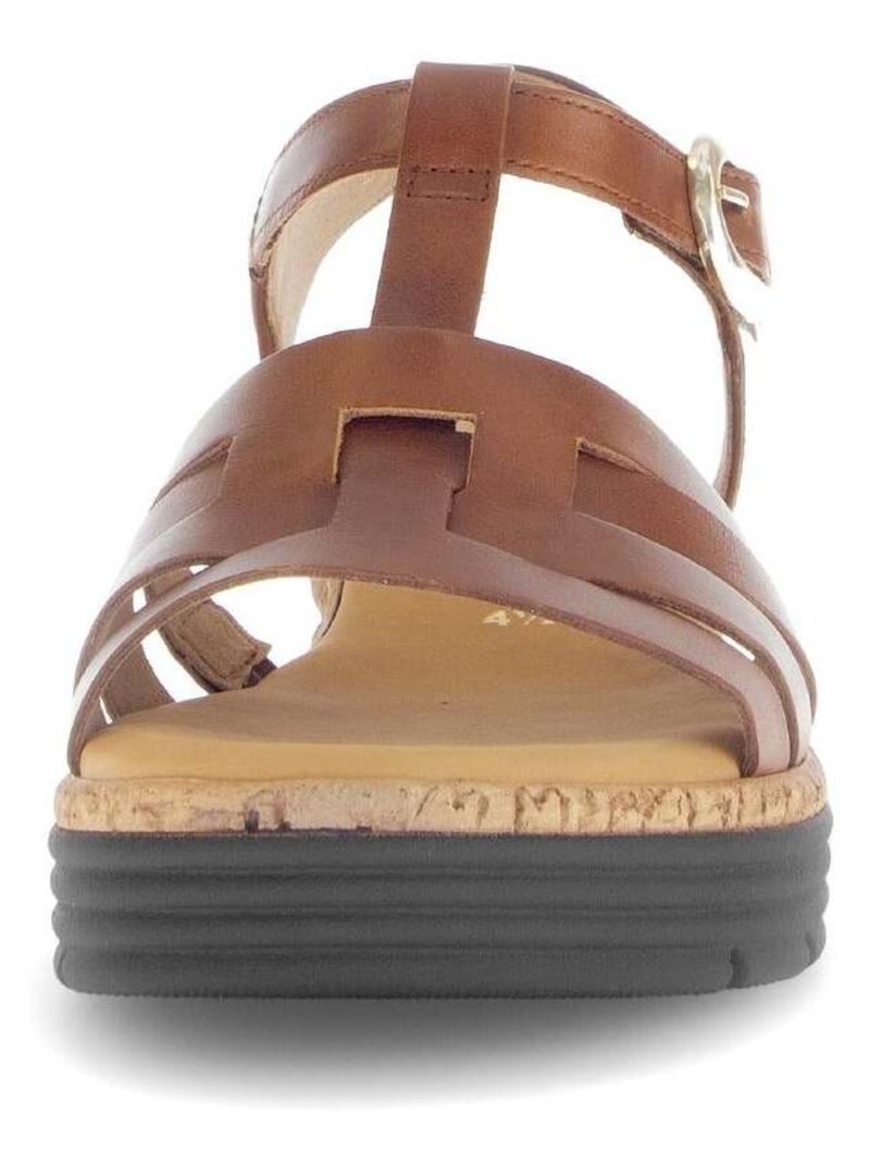 Sandales  en cuir Marron - Kiabi