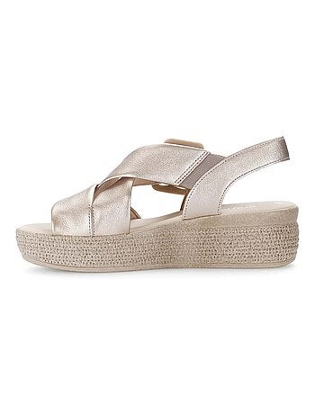 Sandales en cuir métallisé