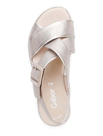 Sandales en cuir métallisé