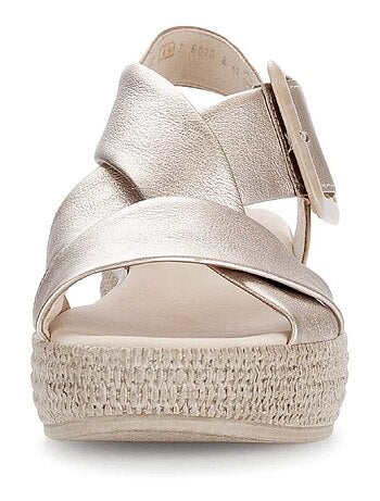 Sandales en cuir métallisé