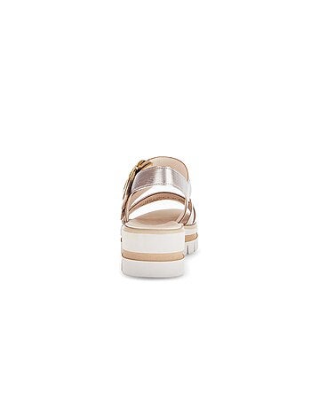 Sandales en cuir métallisé