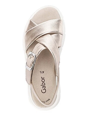 Sandales en cuir métallisé